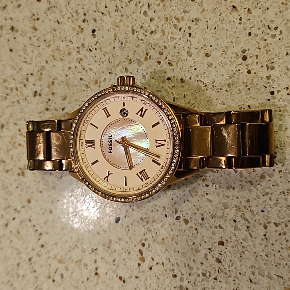 Pink gold watch